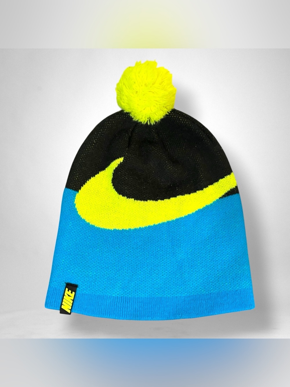 Nike Kids Youth Winter Stocking Hat Beanie Neon Black Blue Yellow